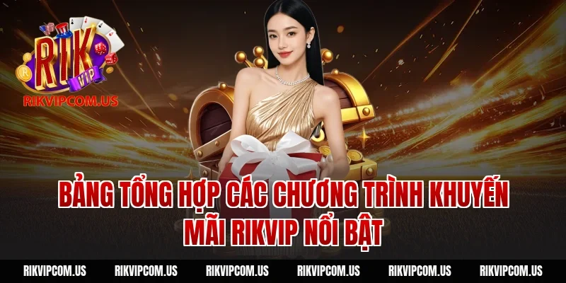 Bảng tổng hợp các chương trình khuyến mãi Rikvip nổi bật
